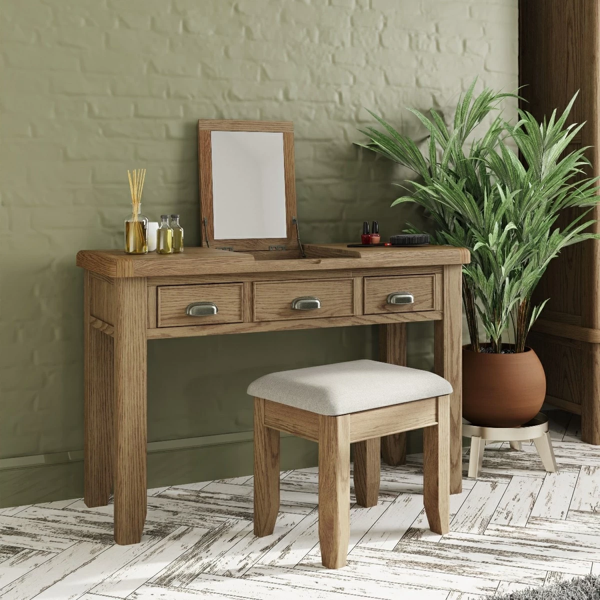 Smoked mirror on sale dressing table