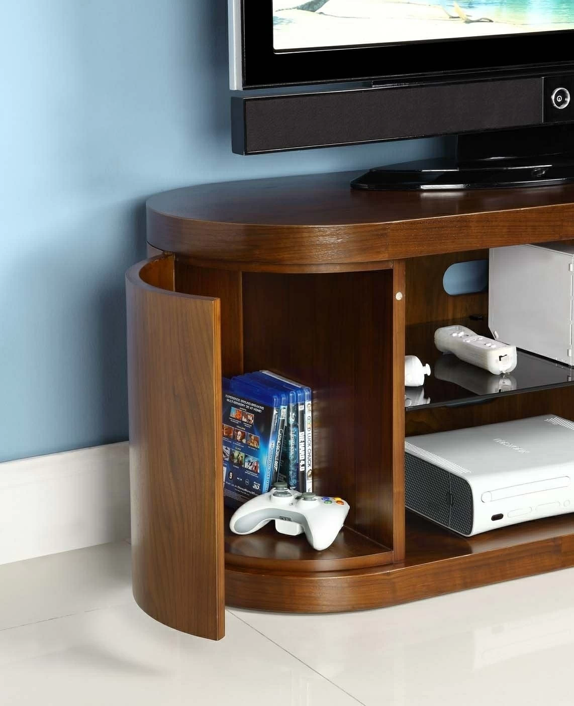 Jual Florence Curve Walnut TV Stand 850mm jf207 Up To 40 Sales