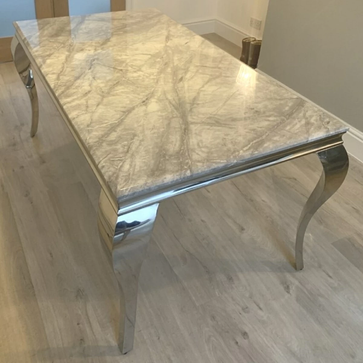 Louis 180cm grey marble dining table hotsell