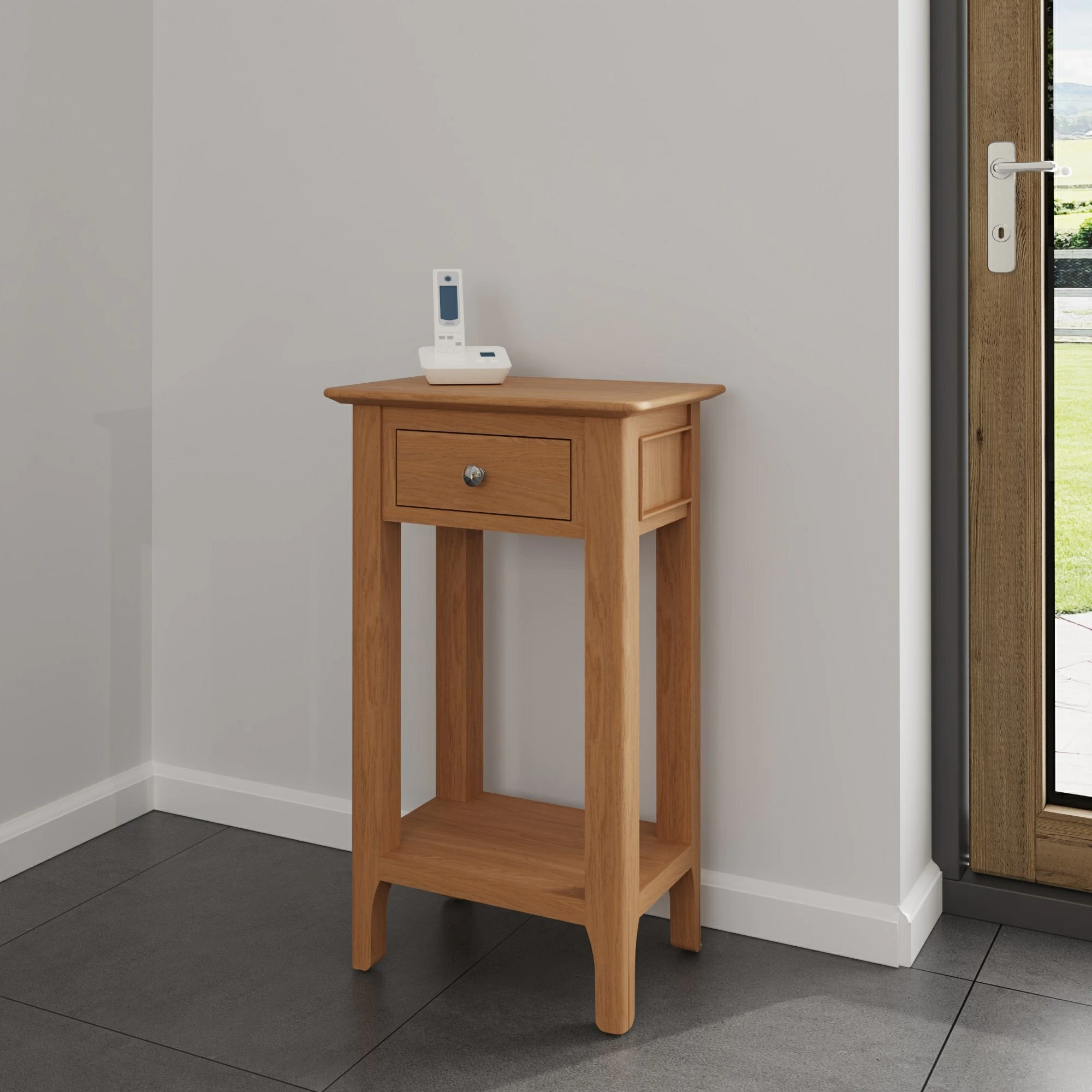 Natalie Light Oak Telephone Table