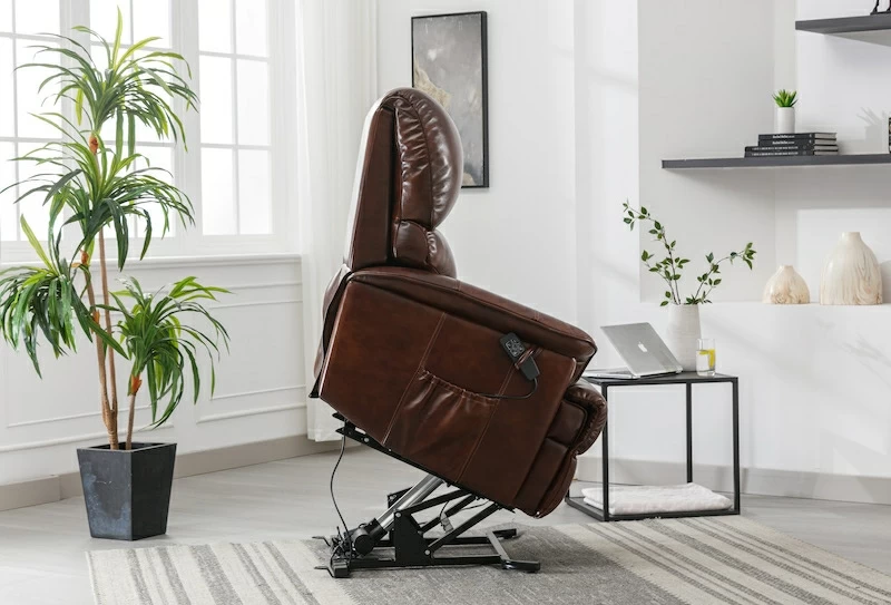 Toulouse vintage leather and wood deals armchair