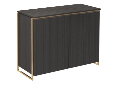 Frederico - Black Stained Oak With Brass Frame - Two Door Sideboard