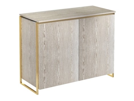 Frederico - Weathered Oak With Brass Frame - Two Door Sideboard