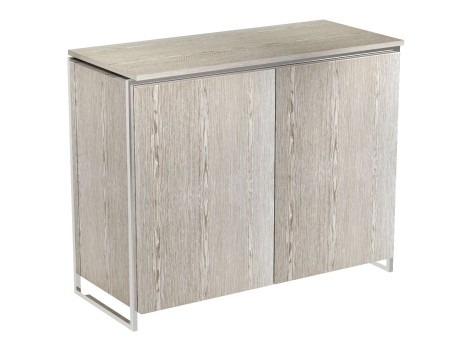 Frederico - Weathered Oak With Polished Chrome Frame - Two Door Sideboard