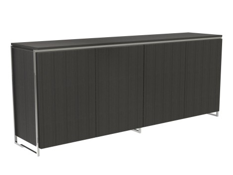 Frederico - Black Stained Oak With Polished Chrome Frame - Four Door Sideboard