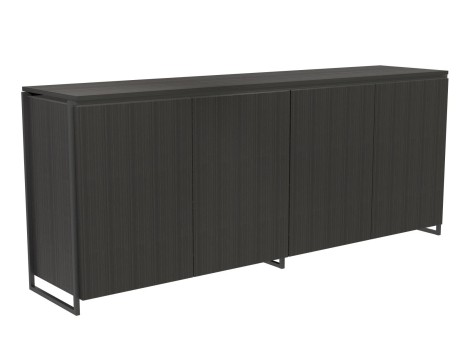 Frederico - Black Stained Oak With Black Metal Frame - Four Door Sideboard