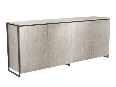 Frederico - Weathered Oak With Black Frame - Four Door Sideboard