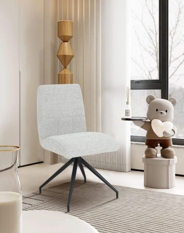 Laurel Boucle Smoke Grey Dining Chair (Pair)