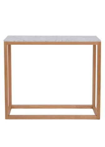 Harlow Console Table Oak / White Marble Top