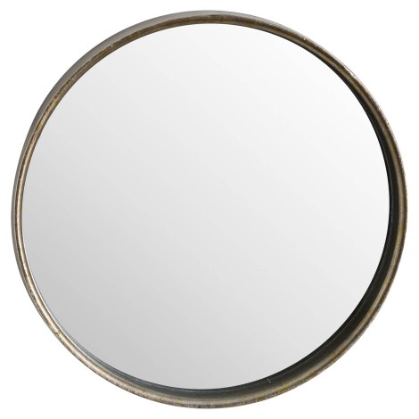 Narrow Edged - Round - Wall Mirror - Bronze Metal Frame