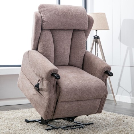 GFA Denmark Riser Recliner - Brushstroke Mocha Fabric (Brown)