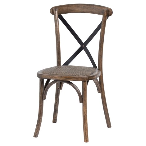 Oak - Cross Back - Rush Seat - Dining Chair