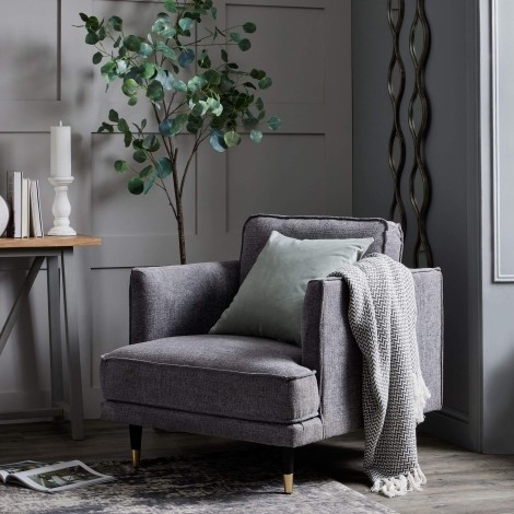 Richmond - Grey Fabric - Large Armchair - Narrow Legs