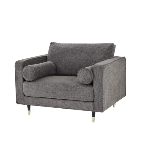 Hampton - Grey Fabric - Armchair - Small Narrow Legs