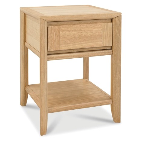 Bergen Oak Lamp Table With 1 Drawer