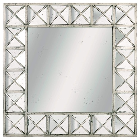 Augustus - Detailed - Triangulated - Square - Wall Mirror - Antique Bronze Finish