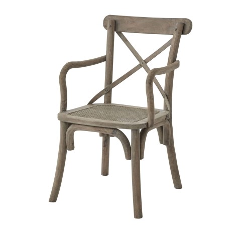 Copgrove Collection - French Style - Cross Back - Carver Dining Chair - Rush Seat - Bleached Finish