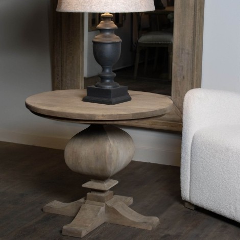 Copgrove Collection - French Style - Pedestal Side Table - Bleached Finish