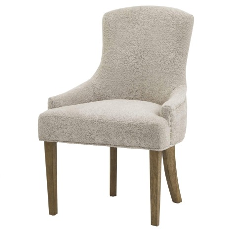 Brockham - Ashen - Taupe Fabric Upholstered - Dining Chair - Dark Wood Legs