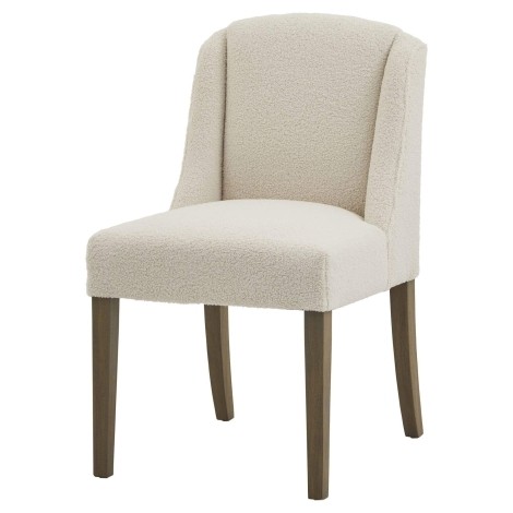 Compton - Boucle Fabric - Upholstered - Dining Chair - Dark Wood Legs