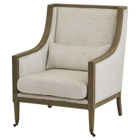 Albury - Fabric Armchair - Wooden Frame - Front Castors