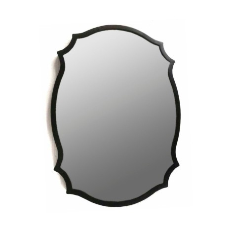 Matt Black - Ornate - Curved - Wall Mirror