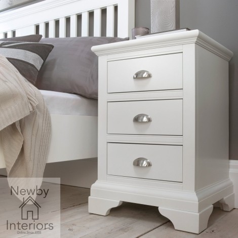 Hampstead White 3 Drawer Nightstand