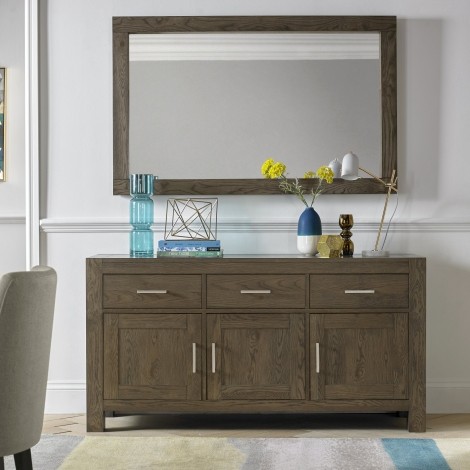 Turin - Dark Oak - Wide Sideboard - 3 Door 3 Drawer - Oiled Finish 