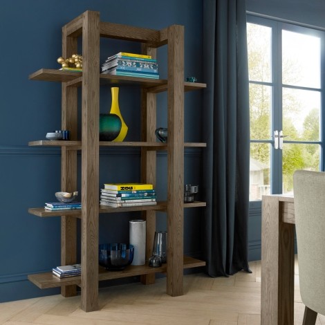 Turin Dark Oak Open Shelf Unit