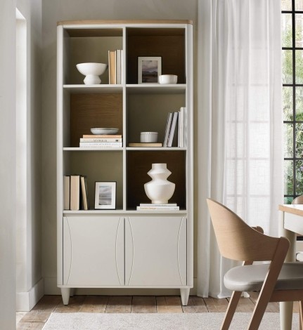 Larsen Soft Grey & Oak 2 Door Open Display Unit
