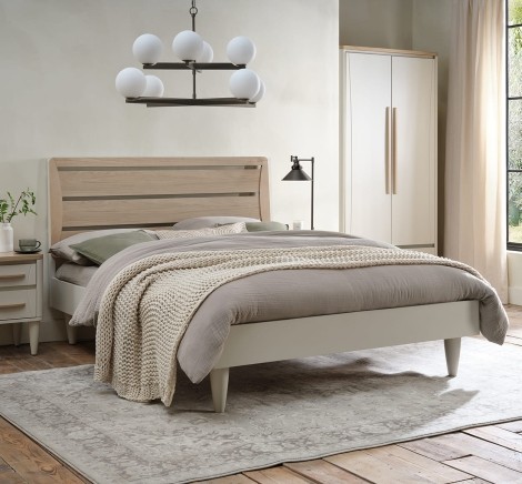 Larsen Soft Grey & Oak Bed Frame Double