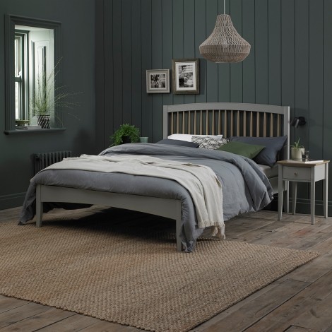 Whitby - Scandi Oak & Warm Grey - 4'6" Double Bedstead - 135cm - Low Foot End - Scandinavian Style 