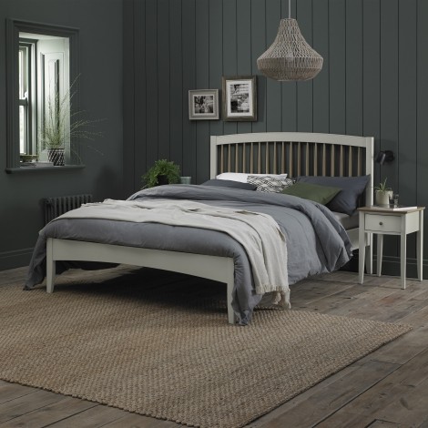 Whitby - Scandi Oak & Soft Grey - 4'6" Double Bedstead - 135cm - Low Foot End - Scandinavian Style