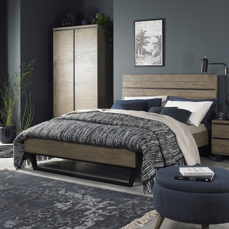 Tivoli Weathered Oak Low End Footend Bedstead (Double 135cm)