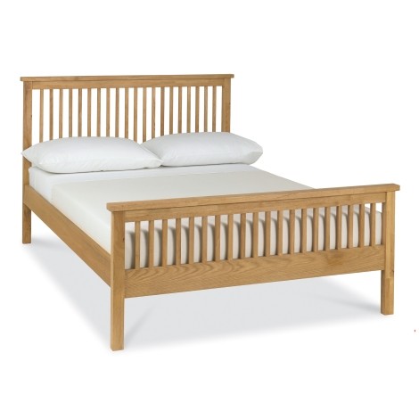 Atlanta Oak - 4' Small Double Bedstead - 122cm - High Footend - Natural Finish 