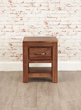 Macan Walnut One Drawer Lamp Table