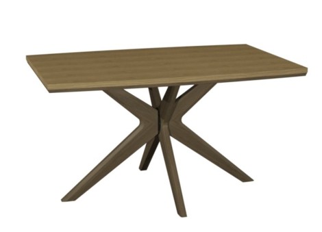 Kristen Oak & Light Weathered Oak - 4 Seater Fixed Top Dining Table - Cross Legs