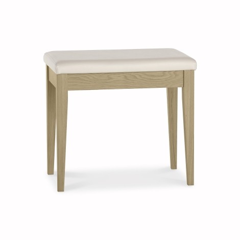 Rimini - Aged Oak & Weathered Oak - Dressing Table Stool - Tapering Legs