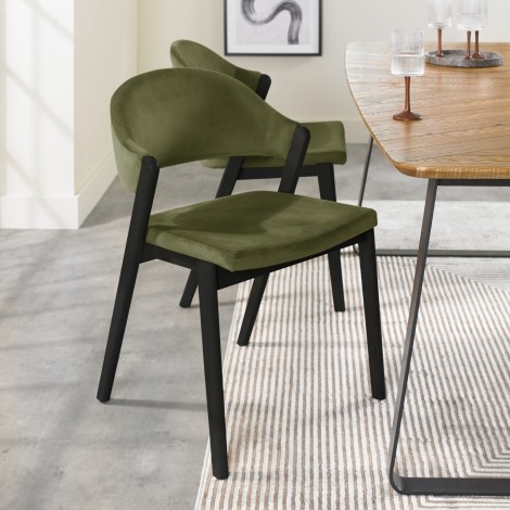 Camden Peppercorn Upholstered Chair - Cedar Velvet Fabric (Pair)