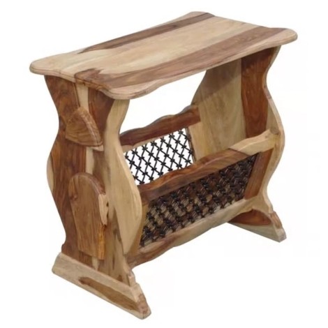 Jali - Natural & Light Honey - Sheesham Wood - Traditional - 2 tone - Magazine Rack