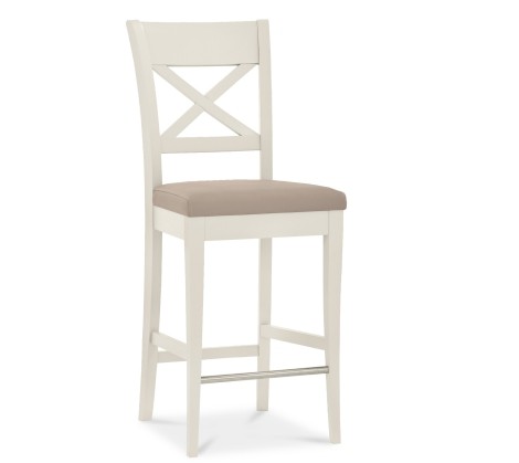Montreux Soft Grey X Back Bar Stool - Grey Bonded Leather (Pair)