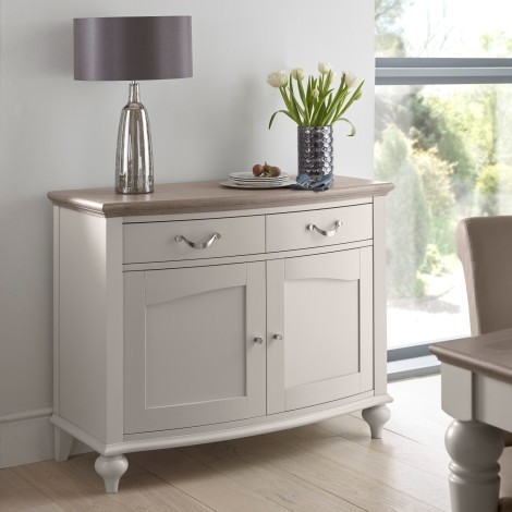 Montreux - Grey Washed Oak & Soft Grey - Narrow Sideboard - Turned Legs