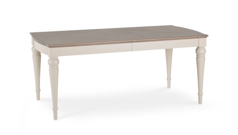 Montreux - Grey Washed Oak & Soft Grey - 6 to 8 Seater Extension Rectangular Dining Table - Turned Legs