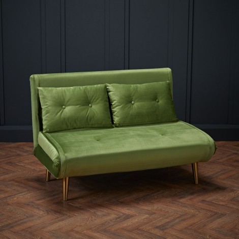 Madison - Green - Velvet Fabric - Sofa Bed