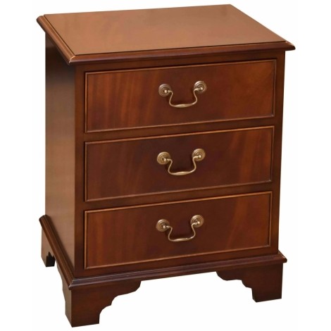 Antique Reproduction - 3 Drawer Bedside Chest