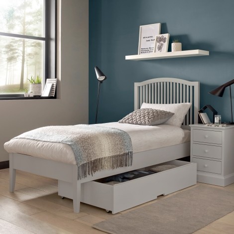 Ashby Soft Grey Slatted Bedstead (Single 90cm)