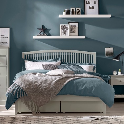 Ashby Soft Grey Slatted Bedstead (Double 135cm)