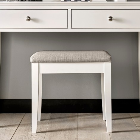 Ashby - White - Dressing Table Stool- Painted Finish 