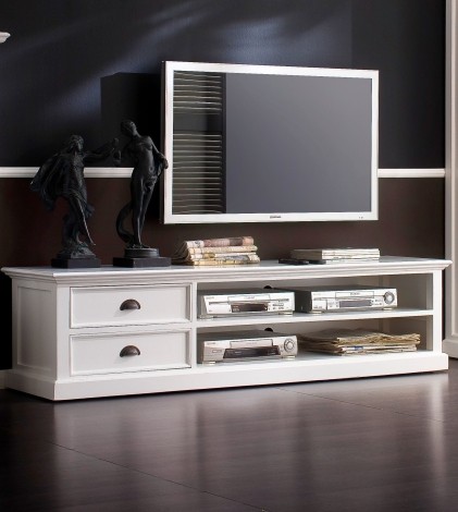 Halifax - Pure White Painted - Large TV / Entertainment Unit