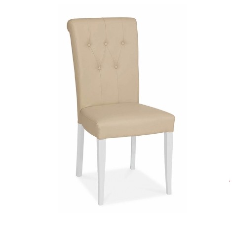 Hampstead Two Tone - Upholstered Dining Chair - Ivory Bonded Leather - Pair